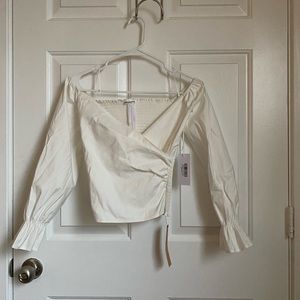 Reformation ristretto white top size 2